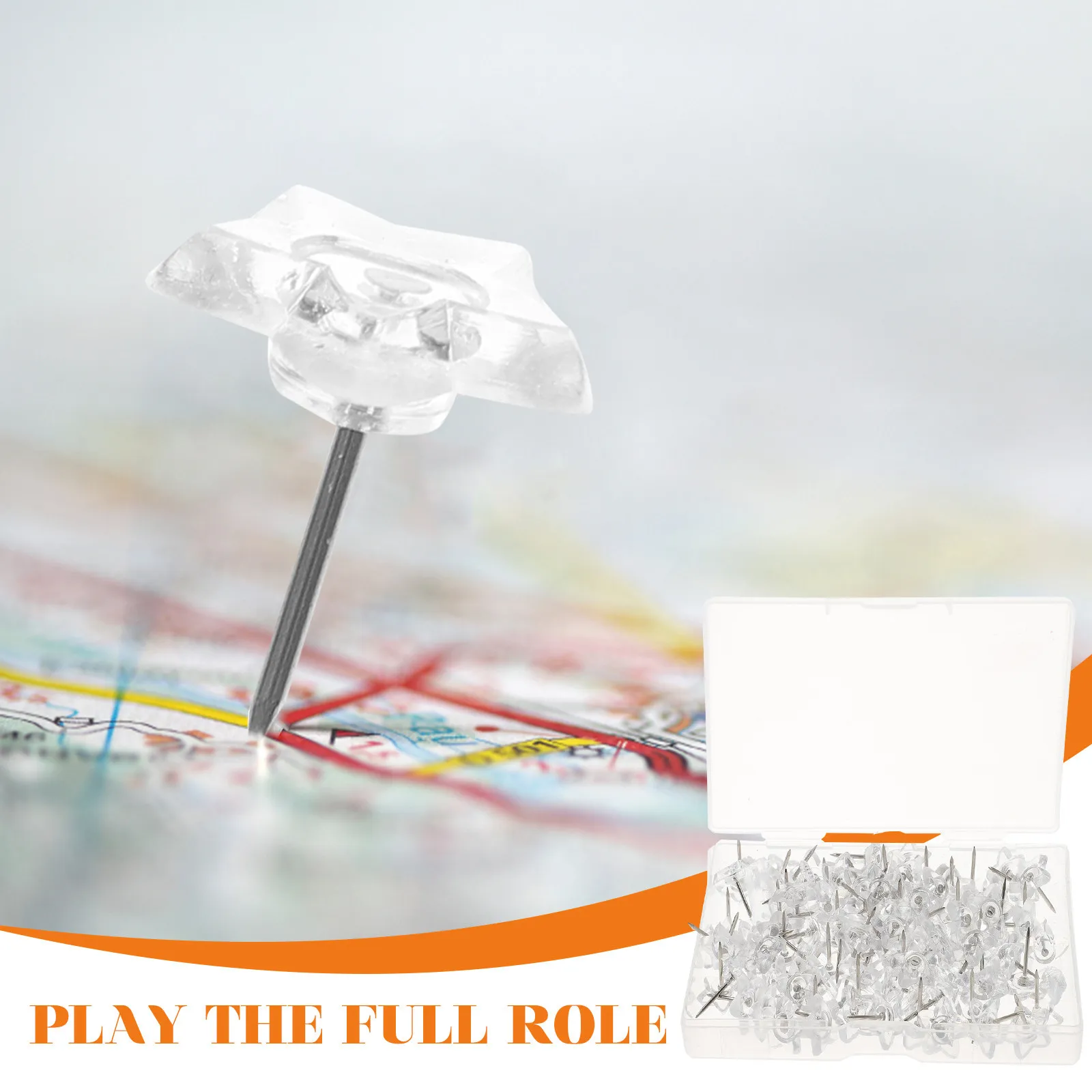 100Pcs 절묘한 솜씨의 푸시 핀 사무실 연구용 플라스틱 금속 구조물 가정 장식 지도 고정 매일 사용