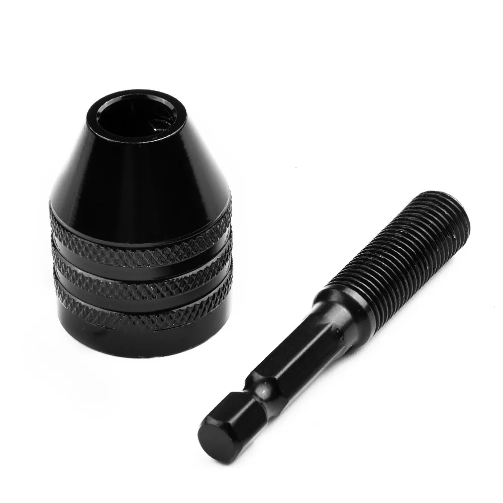 1/4 Inch Hex Shank Keyless Drill Chuck For Impact Driver Quick Change Adapter Converter Drill Adaptor Black 0.3-6.5mm