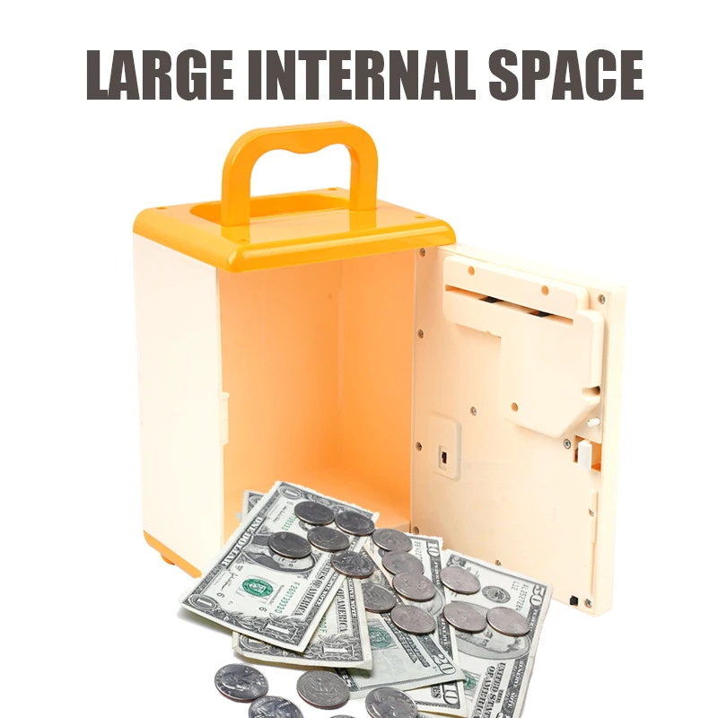 Christmas Gift with box for Girls boys Electronic Savings Tank Automatic Paper Rolling Simulated Facial Fingerprint Recognition