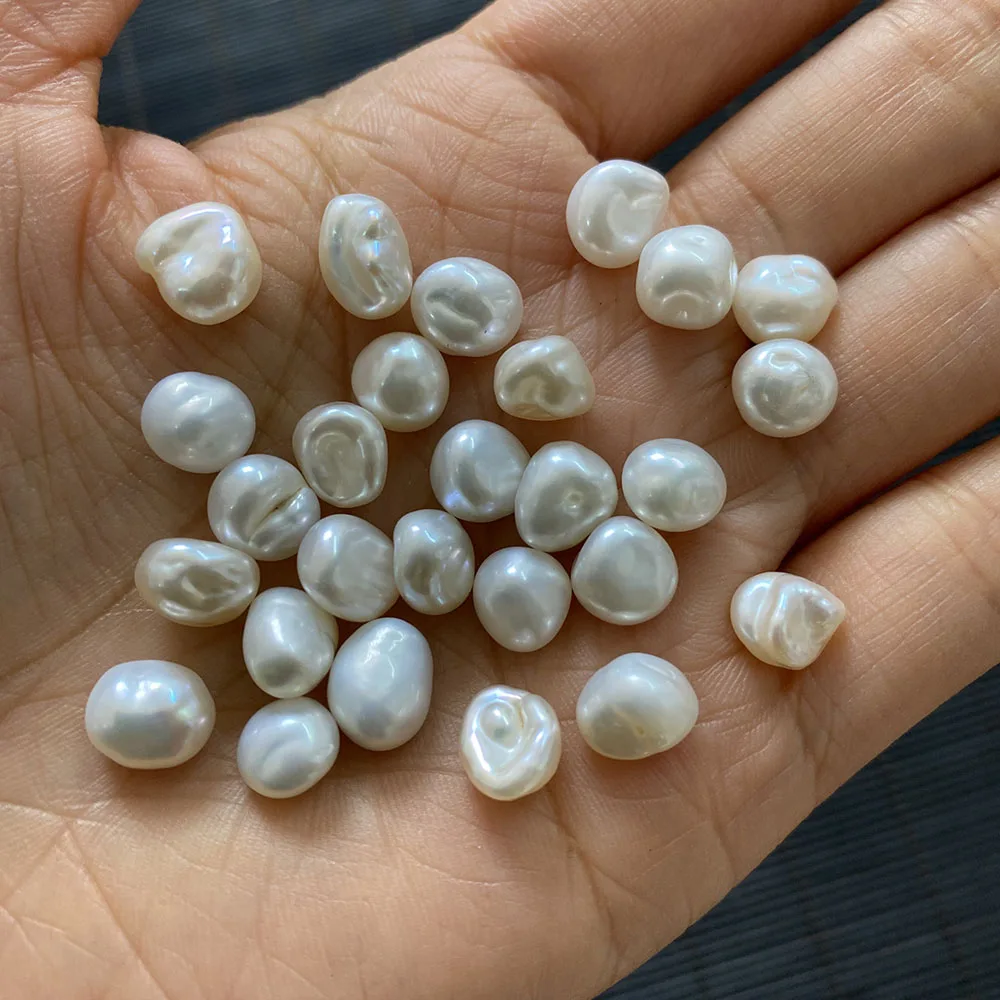 

Natural Freshwater Pearl Irregular Oval Beads 8-10mm Charm Fashion DIY Jewelry Making Necklace Earring Bracelet Accessories 1Pcs