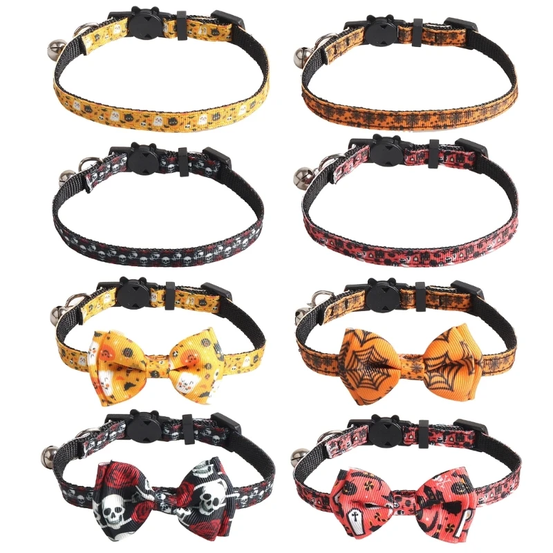 

Cat Halloween Party Supplies Collar Breakaway Bowknot Castle Cobweb Dropship