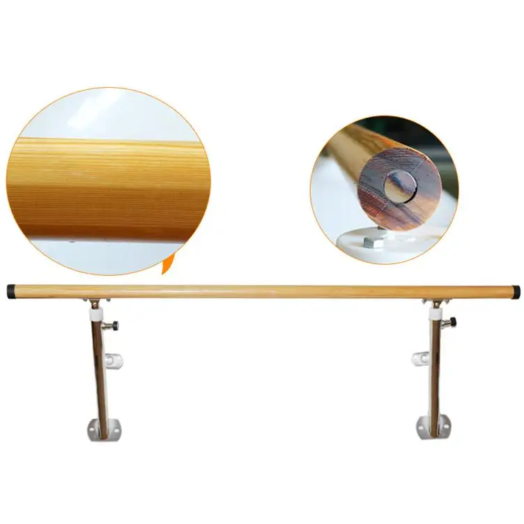 Wooden Gym Height Adjustable Leg Pressing Pole Portable Dancing Ballet Bar