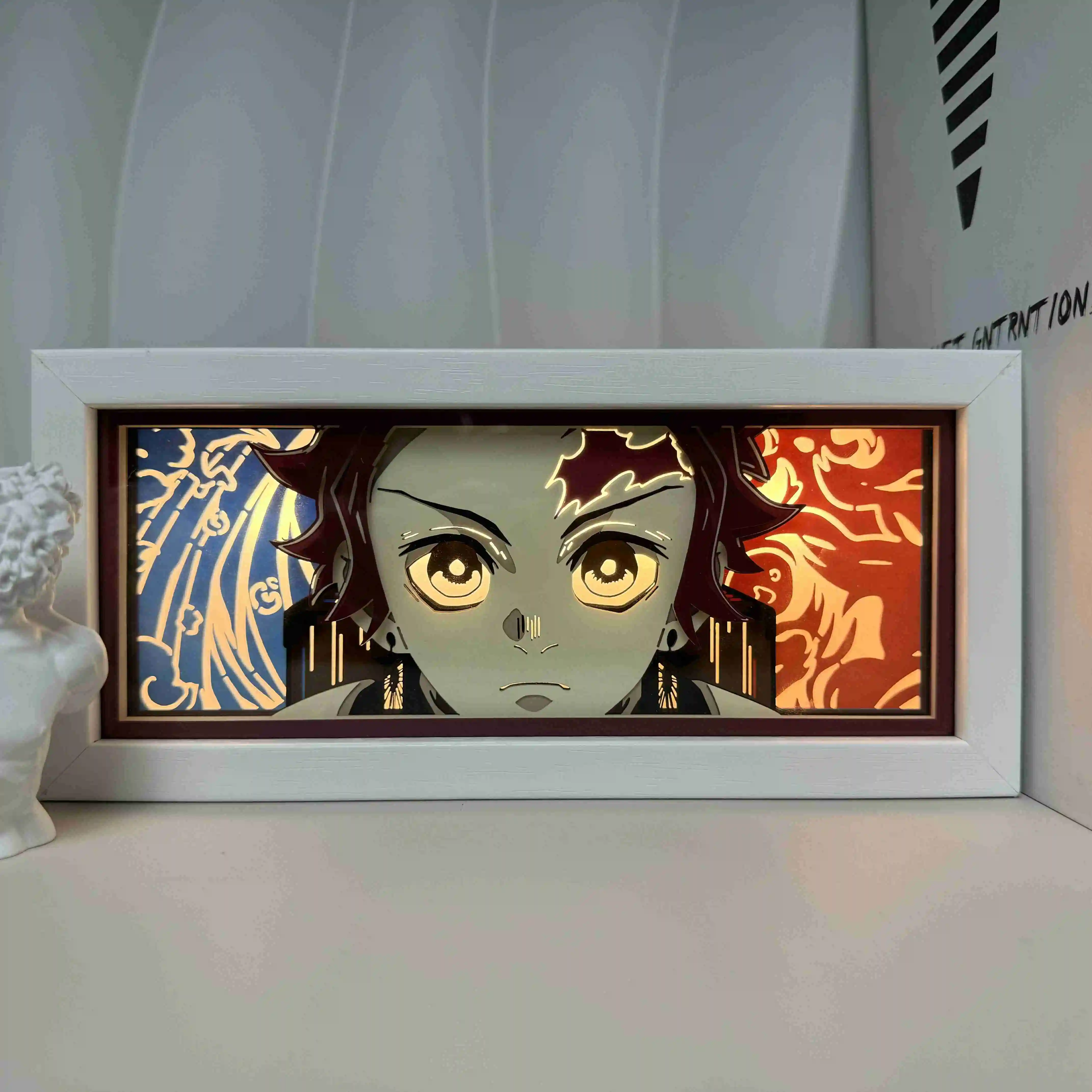 Demon Slayer Paper-Cut Night Light – Anime Ambient Light Box with Remote