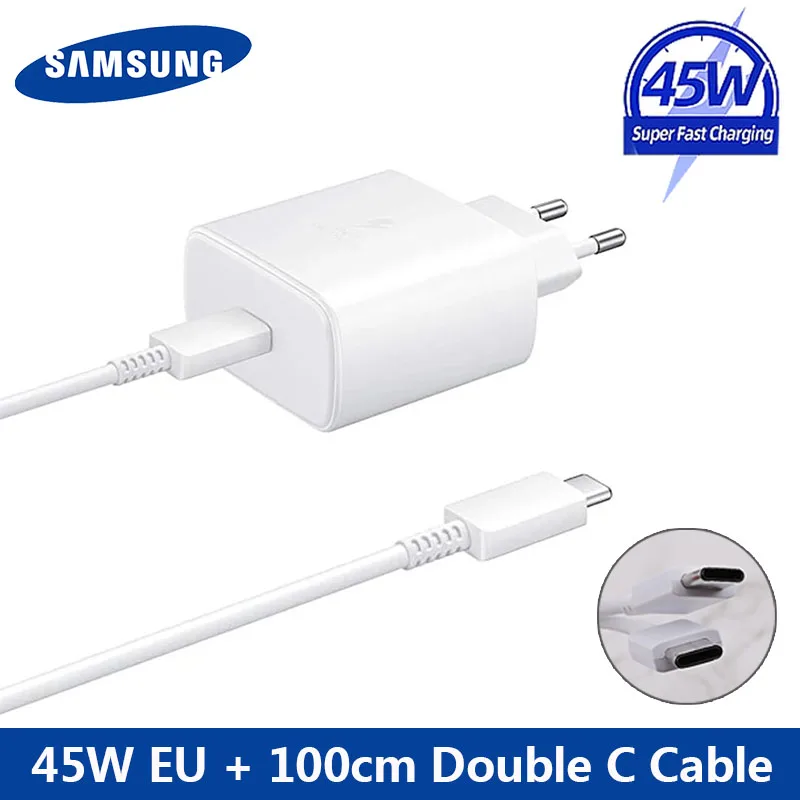 Original Samsung S20 S22 Ultra 45W Surper Fast Charger PD Quick Charge Adapter TypeC For Galaxy S20Plus Note 10+ A90 A80 Tab S7+ baseus 65w Chargers