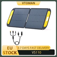 Panneau solaire pliable VTOMAN VS110 110W, cellules monocristallines à haute efficacité de 23 %, surface ETFE étanche IP67, support réglable, connecteur MC4 pour stations d'alimentation portables 1