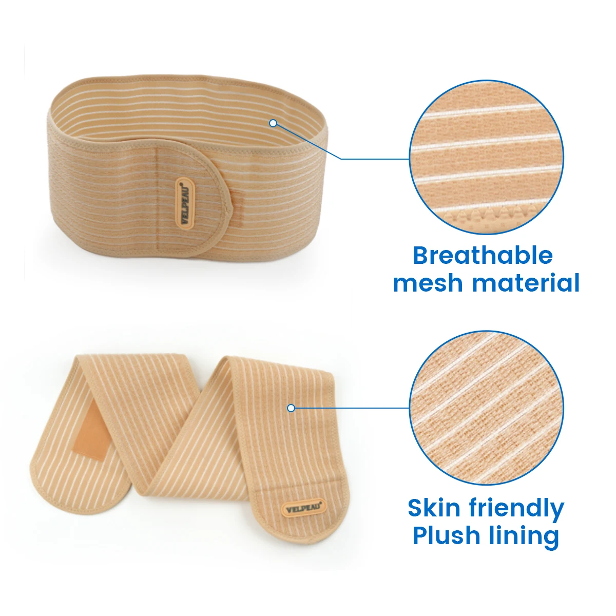 Umbilical Hernia Belt VELPEAU Umbilical Hernia Belt Belly Button Hernia Incisional Abdominal Binder Support Compression Pad Men Women