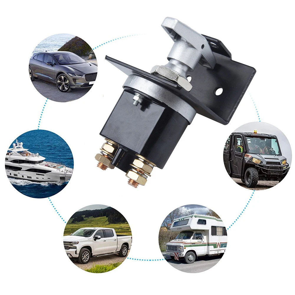 500A Battery Circuit Cutter 12V Battery Disconnect Switch with Lock-Out Plate Fixed Handle Isolator for Car Truck RV Yacht Boat