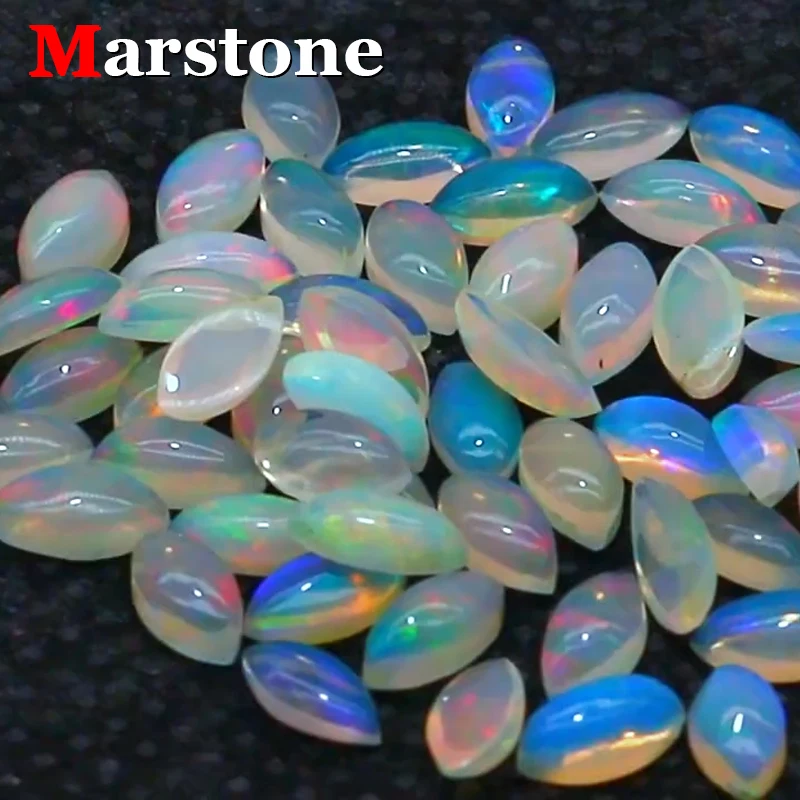 Natural Maequise Opal Ring Face Marquise Plain Natural Opal Gemstone for Necklace Jewelry Making and Collection