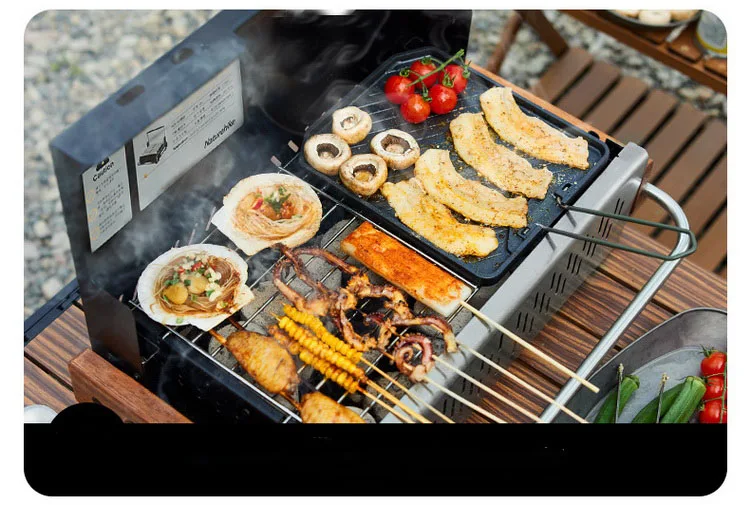 Naturehike Picknick-Grill, zusammenklappbar, tragbar, Holzkohlegrills, 4–8 Personen, Familien-Gartengrill, Herd, Outdoor-Küche, Grillgrills – Detail 9