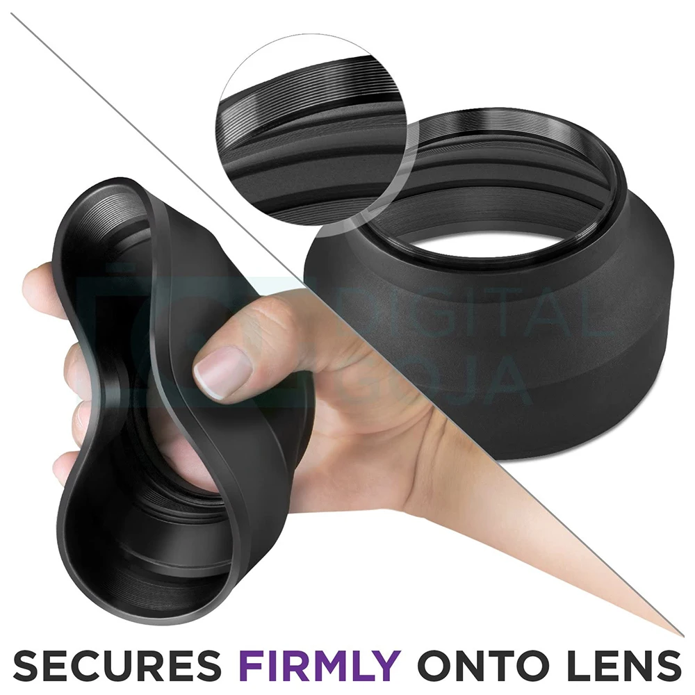 Collapsible Rubber Lens Hood 49/52/55/58/62/67/72/77MM for Canon Nikon Sony DSLR Camera Lens Filter Thread camera lens hood