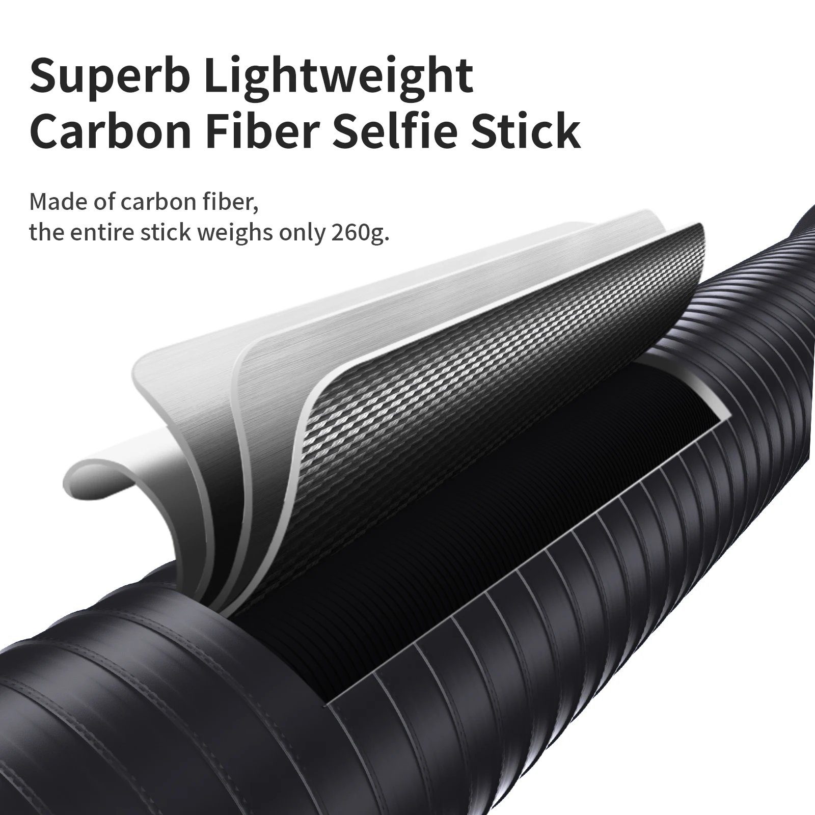 aMagisn 3M Invisible Selfie Stick , Carbon Fiber Extended Monopod 118" Long Pole for Gopro Max Insta360 X2 X3 X4 Accessories 3