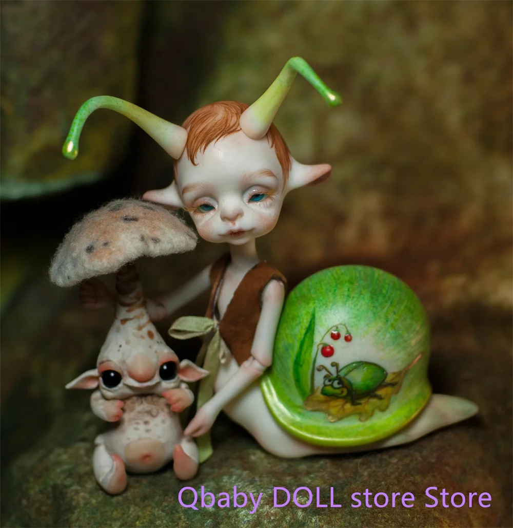 Qbaby 인형 가게, 1/12 woniu 달팽이 수지 인형, 애완 동물 생일 선물, ..