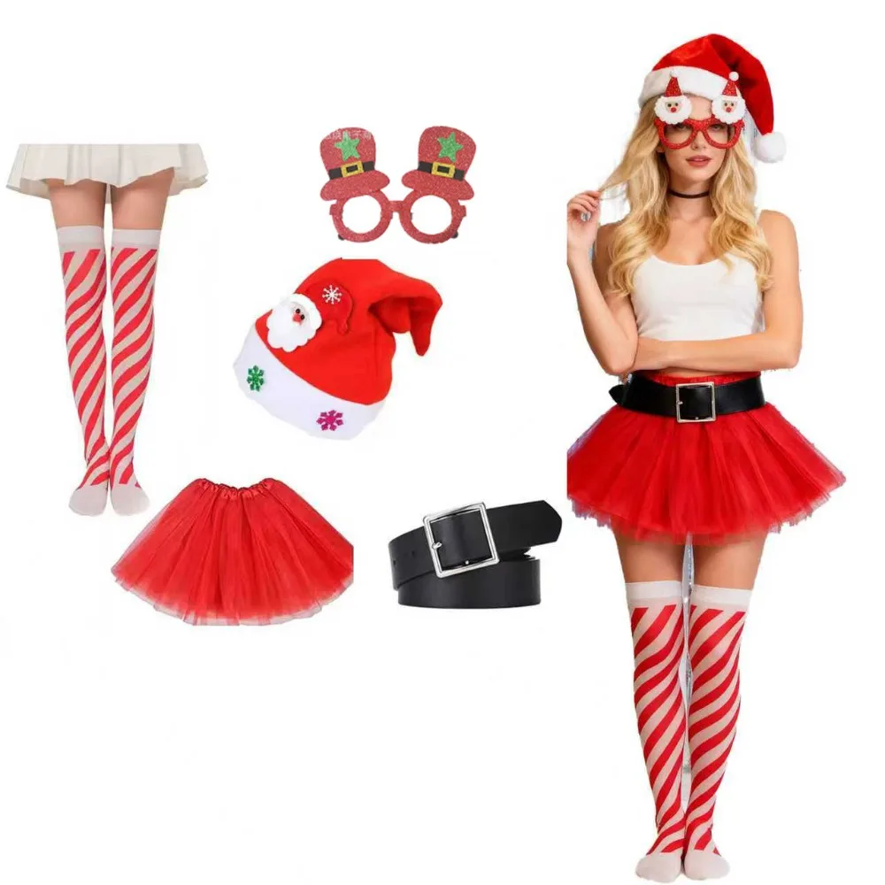 PESENAR The Elf Costume for Women Elf Costume Halloween Christmas Cosplay Family Matching Outfits Full Set
