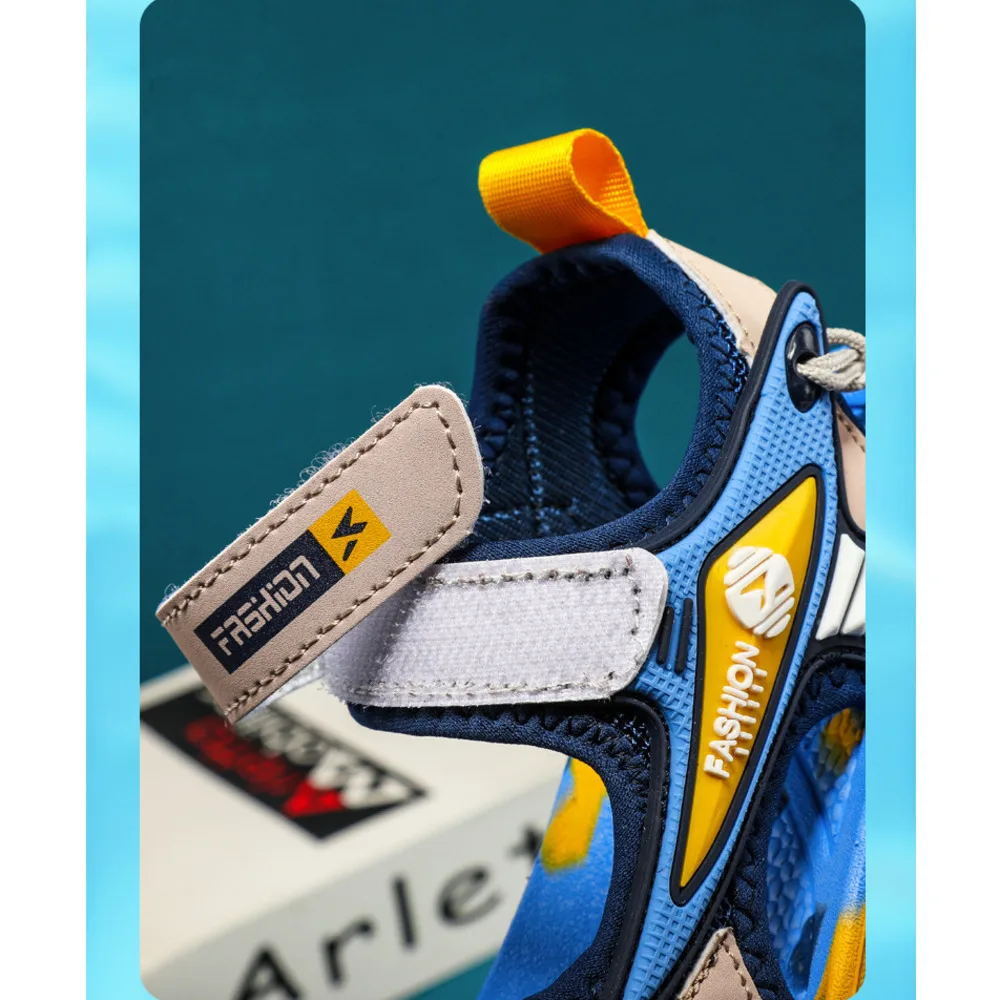 Boy' Summer 2024 New Children' Anti lip Open Toe Sandal for Middle aged Children and Girl Leiure Sport Beach_voghion.com