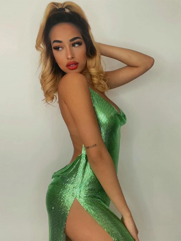 Sexy and Fashionable Women' Elegant Short Dress with Hanging Neck Backless...