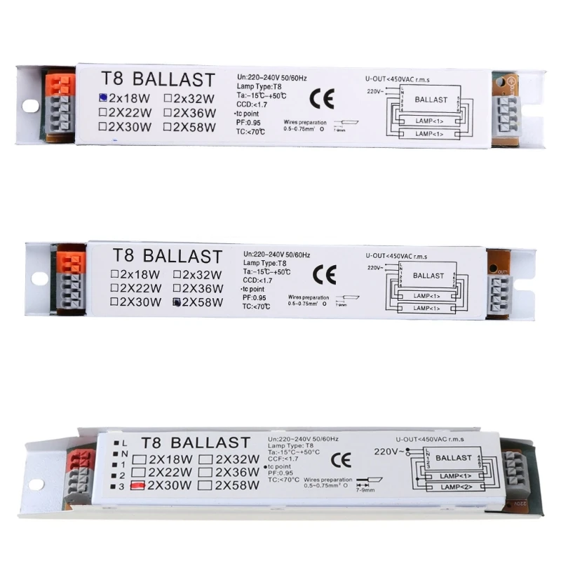 18/30/58W Wide Voltage T8 Adaptable Electronic Fluorescent Lamp Ballast Rapid Instant Start Fluorescent Light Bulbs electronic ballast