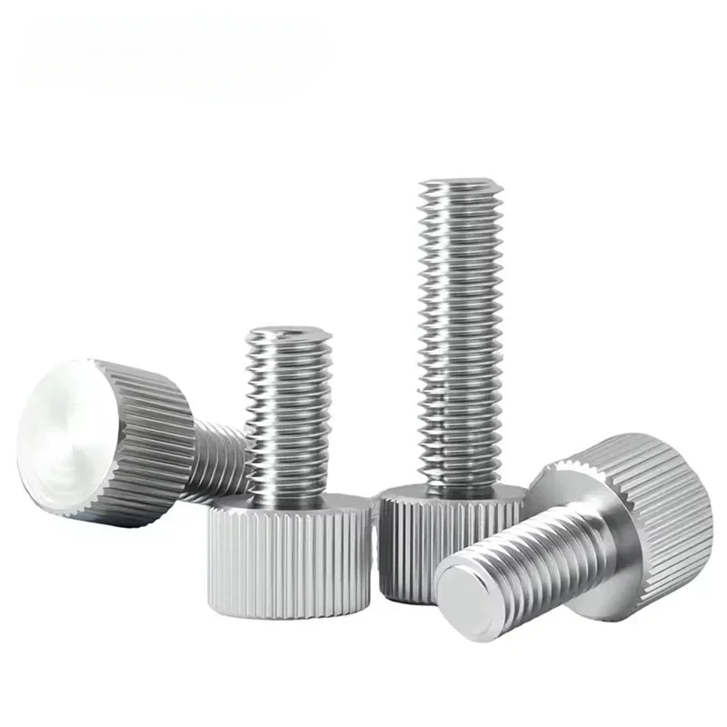 Premium 304 Stainless Steel Knurled Thumb Screws with Flat Round Head