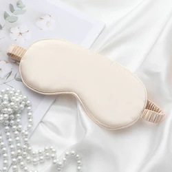 Luxury Double - Sided Silk Blackout Eye Mask - Breathable Travel Sleep Shades (Apricot)