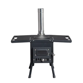 Wood Camping Stove Black 57.5*31*37cm 3