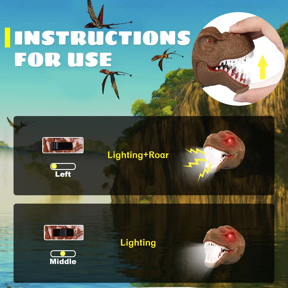 Lampe frontale en forme de dinosaure t-rex, jouets, 3 Modes d'éclairage  lumineux, pour tente, LED - AliExpress