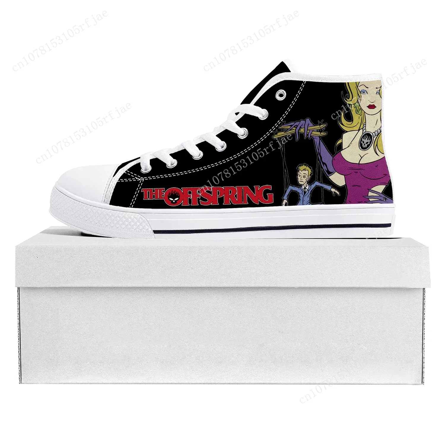 

The Offspring Rock Band High Top High Quality Sneakers Mens Womens Teenager Canvas Sneaker Casual Couple Shoes Custom Shoe White