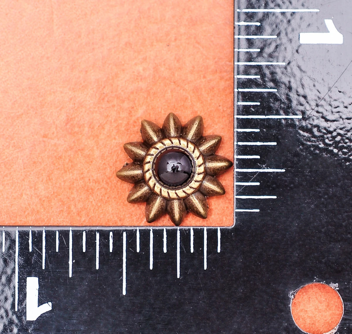 20 stücke 13mm Messing westlichen ethnischen Blumen stern schwarz türkis Conchos Spikes Niet Nieten für Leder Handwerk Gürtel Ledertasche Dekor – Detail 22