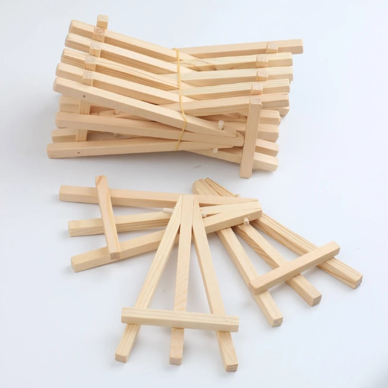 10Pcs A-frame Artist Easels Set Mini Desk Easels Wooden Display Stand Adjustable D5QC
