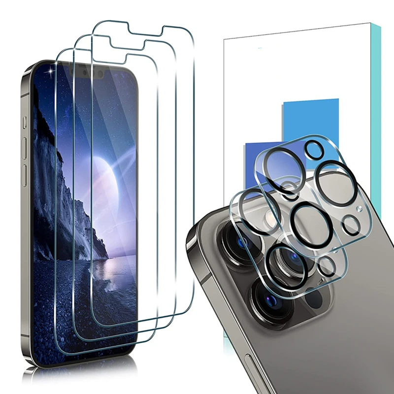 Vetro Temperato 6 In 1 Per Iphone 13 Pro Max Pellicola Salvaschermo Con Obiettivo Fotocamera Vetro Su Iphone 13 Iphone 13Pro Iphone 13Promax