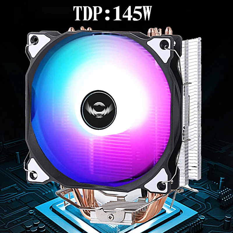 Qiuzaim Cpu Processor Cooler Cooling Ventola Da 120Mm 4 Heat Pipe Pwm Installazione Lga775 115X1200 1700 1356 I5 I7 Amd 2011X79X99 E5