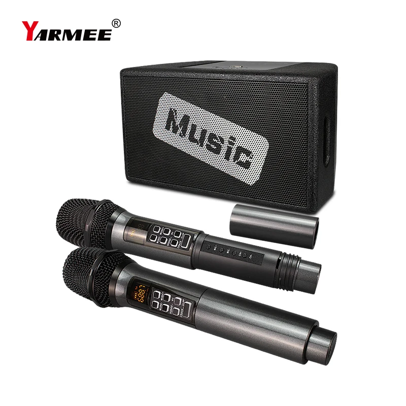 YARMEE Professional Wireless Karaoke Singing System With 2 Microphone Bluetooth Speaker Vioce Amplifier For Home KTV Party
