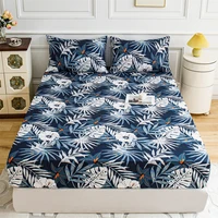 friench garden fitted sheet pillow case set bedding protector dust proof functional bed linen 25cm deep 4