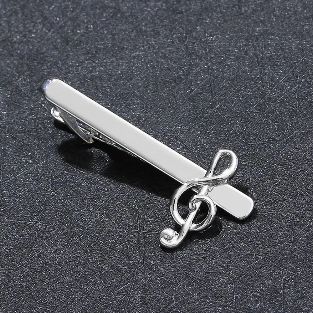 

Vintage Musical Note Necktie Clips Silver Color Men Jewelry Clasp Tie Pin for Shirt Necktie Pin