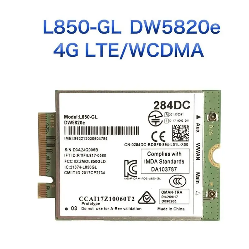AU61-L850-GL DELL 노트북 3500 5400 284DC 4G WWAN 카드 LTE/WCDMA 모듈 Dw5820e 0284DC