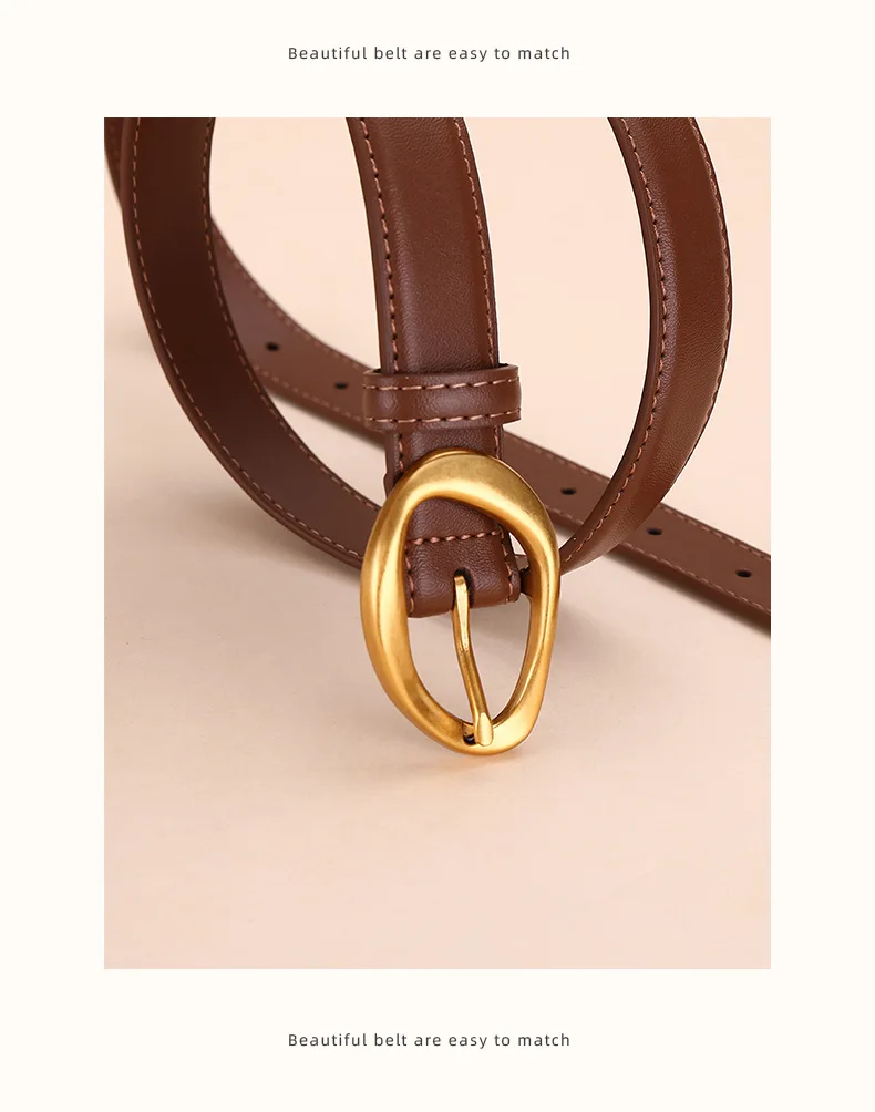 Rose Schwarzer Ledergürtel für Damen, Kleingruppen-Design aus Rindsleder, Modischer Vielseitiger Gürtel, 2025 Neuer Knopfgürtel – Detail 20