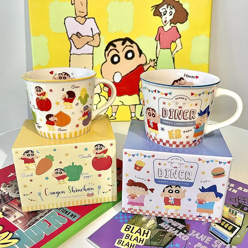 

Кружка в подарочной коробке Crayon Shin Chan мультяшная керамическая чашка аниме кавайные кофейные молочные чашки текстурные красивые компактные милые подарки для девочек