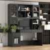 62 Inch Home Office Desk with Shelves, Cabinet Desk with Drawers and Glass Doors, Computer Desk with Storage Cabinets 3