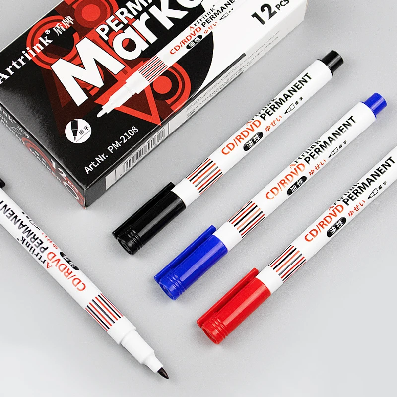

3 Colors Oil Based Marker Pen,Non Erasable,Writing On CD,Glass,Courier Box,Metal,Quick-Drying,Graffiti Painting 1 Pcs