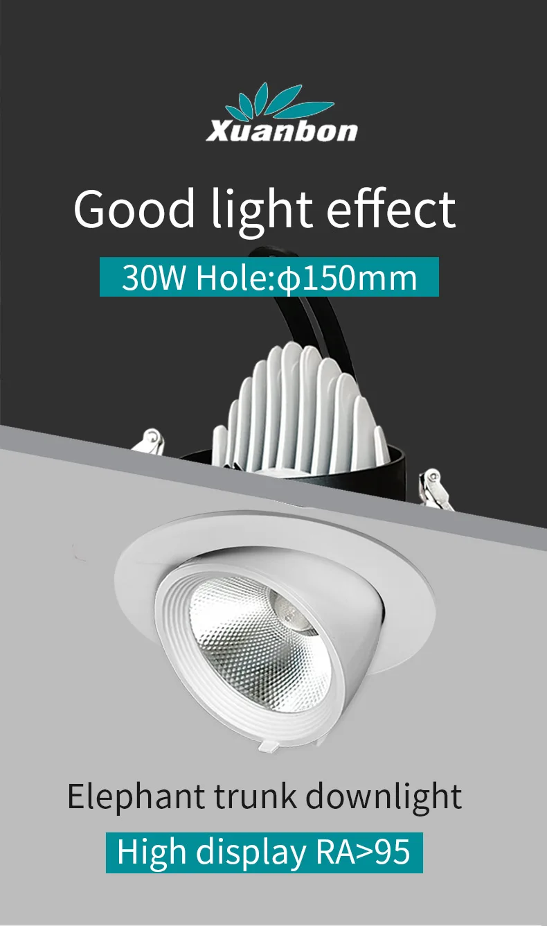 Description Picture 2 of itemCOB elephant trunk lamp led wall washer spotlight embedded ceiling lamp household adjustable angle anti-glare downlight store co