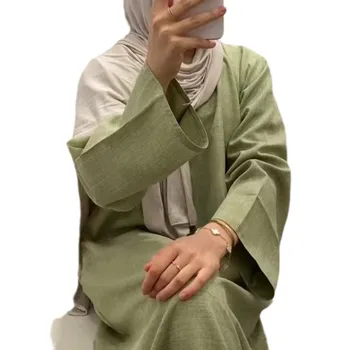 Ramadan Eid Muslim Dress Djellaba Plain Modest Dubai Abaya Turkey Kaftan Kebaya Arabic Robe Women Islam Jalabiya Vestidos