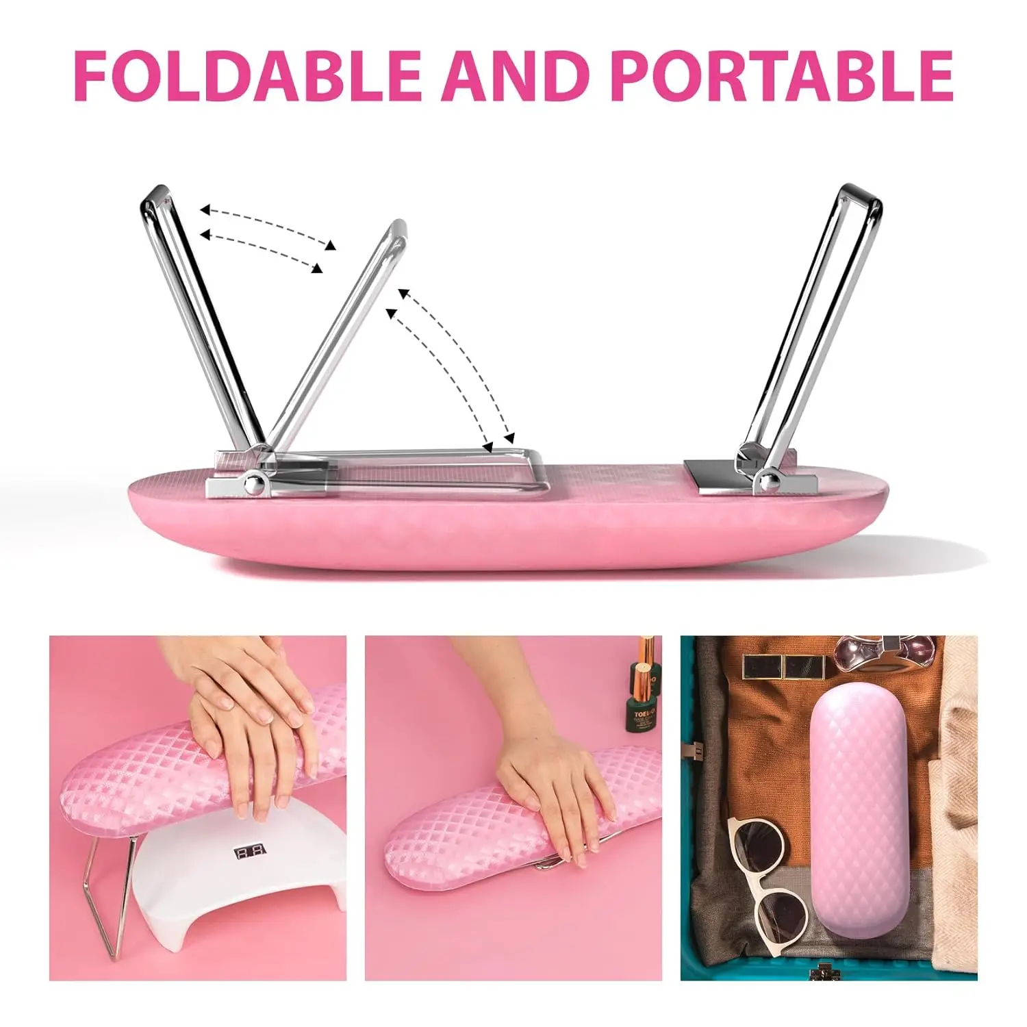Nail Arm Rest for Acrylic Nails Professional Microfiber Leather
