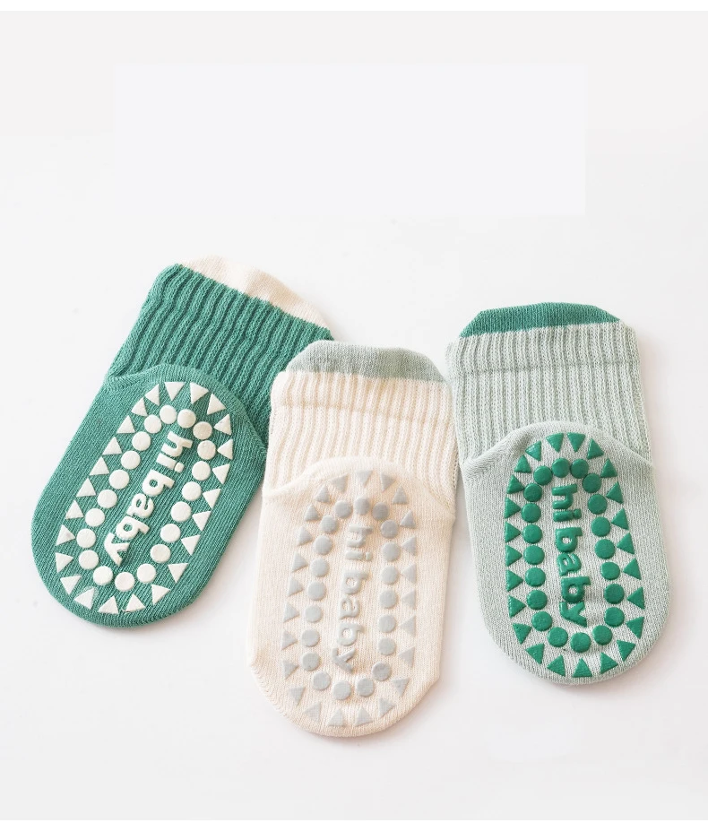 3Pairs/Lot Non Slip Baby Socks Spring Summer Children\'s Floor Socks Newborn Toddler Boy Girl Socks Cotton Anti-slip Infant Socks