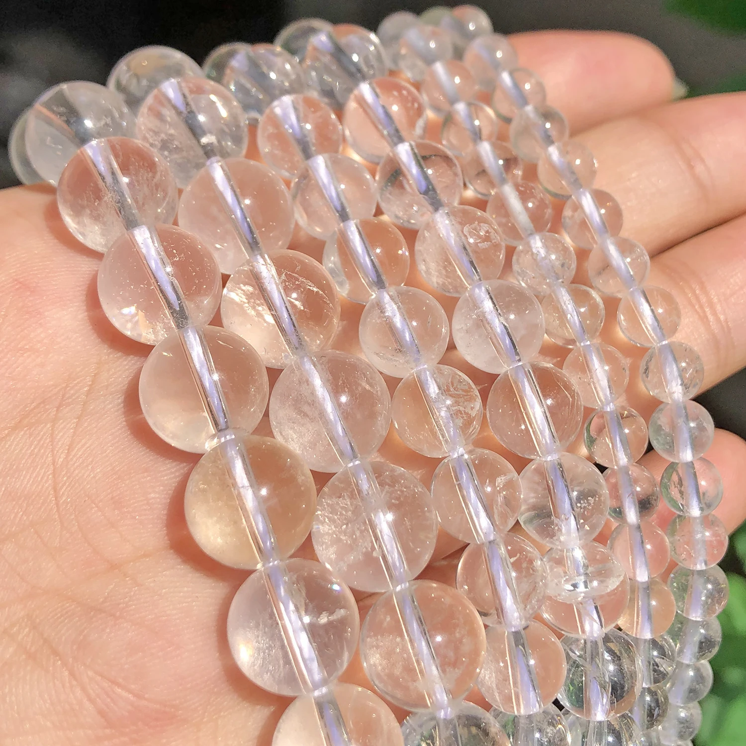 Perles rondes en pierre naturelle, Quartz clair, pour la fabrication de bijoux, 15.5 pouces/brin, taille 4/6/8/10/12mm, vente en gros, F00102