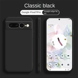 Premium Liquid Silicone Shockproof Phone Case - Soft TPU Bumper Cover - Pixel 6 Pro (Black)