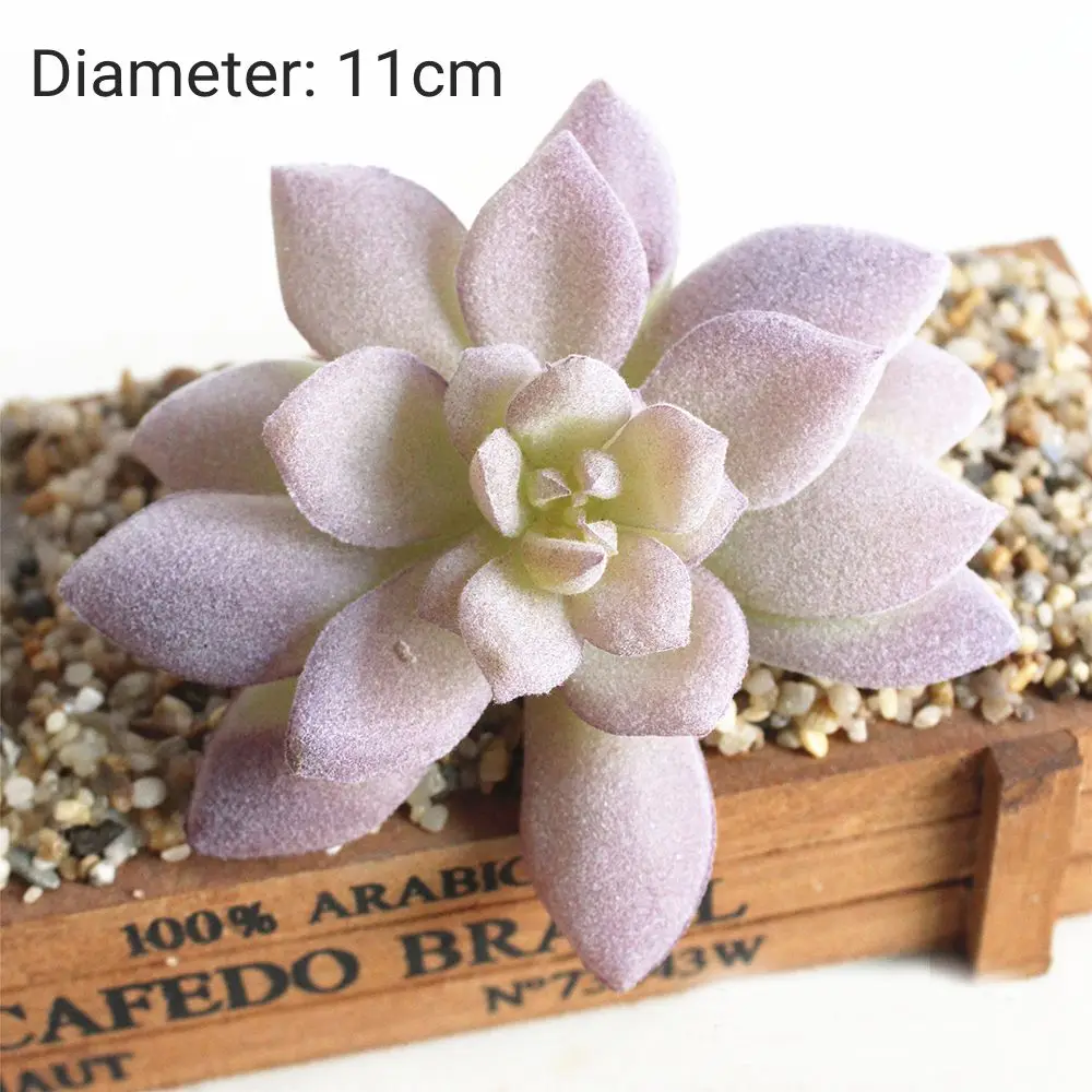 Vibrant Purple Flocking Artificial Succulent Decor