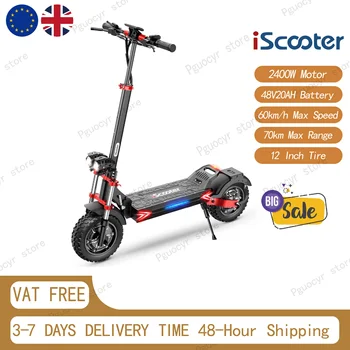 Monopattino Elettrico IScooter iX8 per Adulti, Velocità 60 km/h, Motore 2400W, Batteria 48V 20Ah, Pneumatici Antiscivolo da 2 Pollici per Fuoristrada