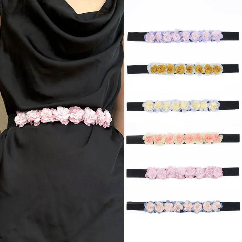 

Новый Цветочный Эластичный модный ремень ручной работы с платьем жилет элегантные красочные аксессуары богемные шикарные летние ремни
