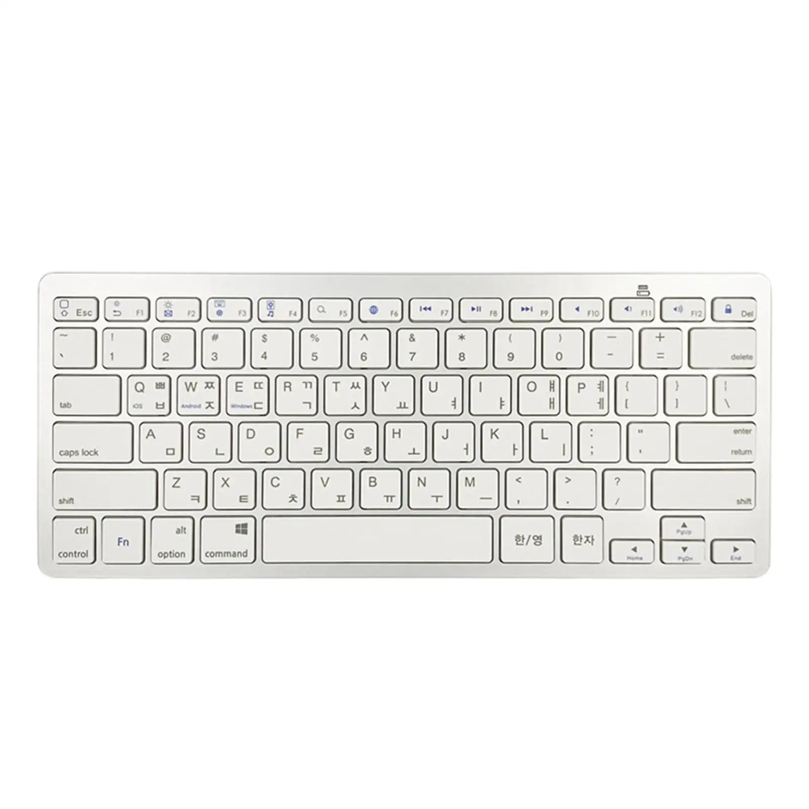 Portátil Prata Mini Teclado sem Fio Bluetooth Coreano 78 Chaves - Imagem 3