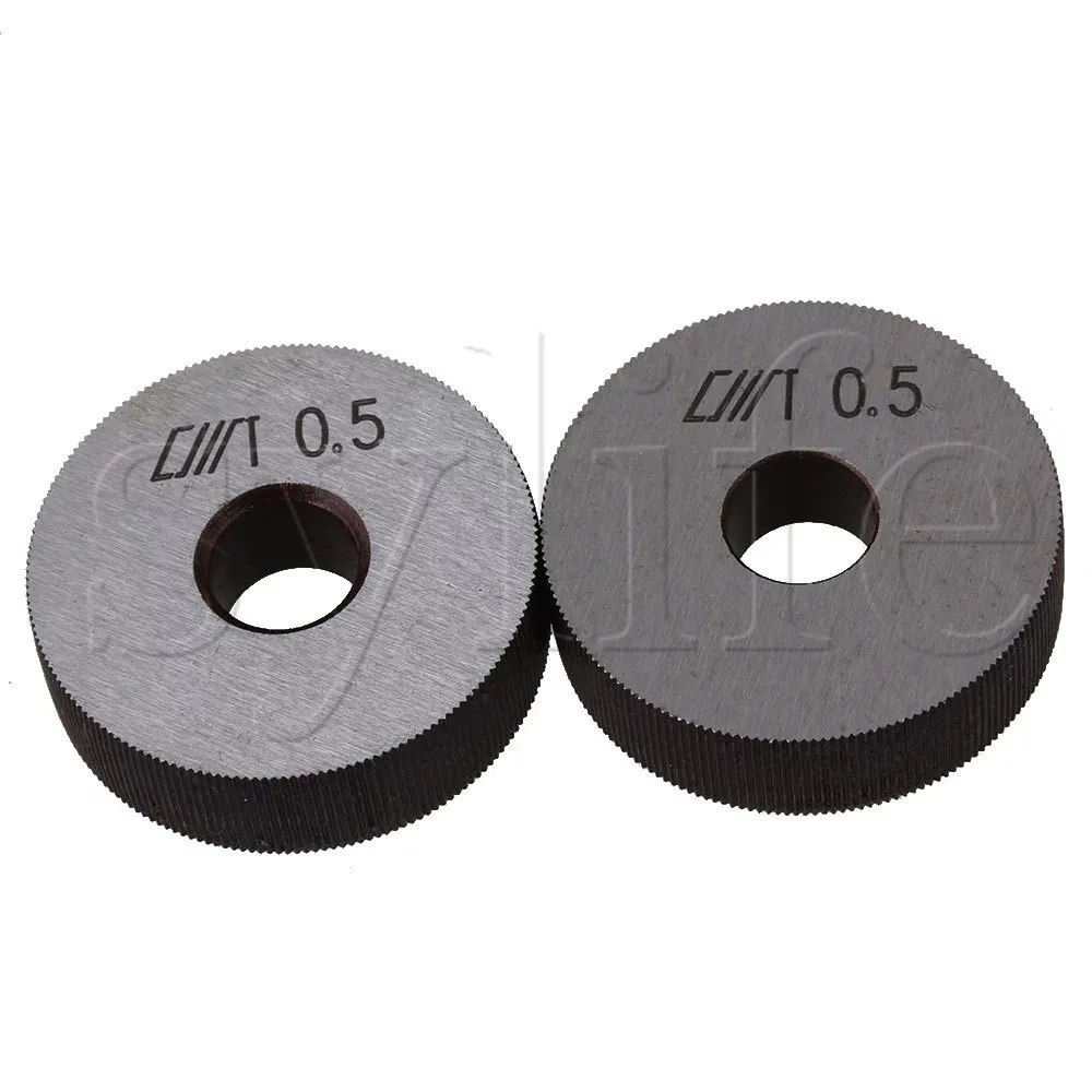Knurling Tool Set Silver Ruled Knurling Tool 28mm Single Straight Wheel 0.5mm Pitch Pack of 2