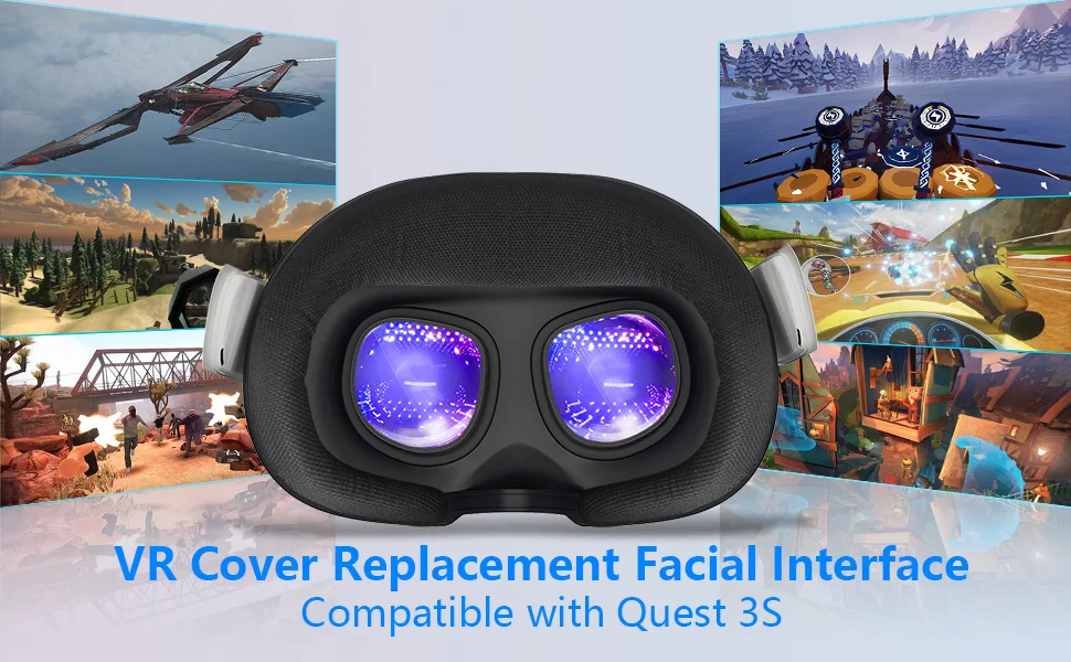 Atmungsaktives Schaumstoff-Gesichtspolster für Meta Quest 3S. Bequemes VR-Kissen und schützende Gesichtsschnittstelle. VR-Zubehör (nicht für Quest 3) – Detail 1