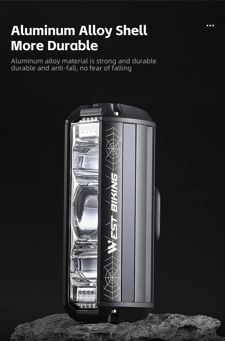 Lumière de vélo évasée étanche 1750LM 3 LED affichage de puissance vélo